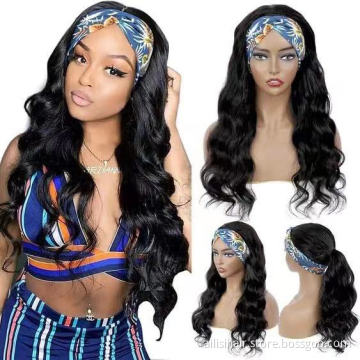 Wholesale Human Hair Headband Wigs For Black Women Raw Virgin Human Hair Headband Wigs